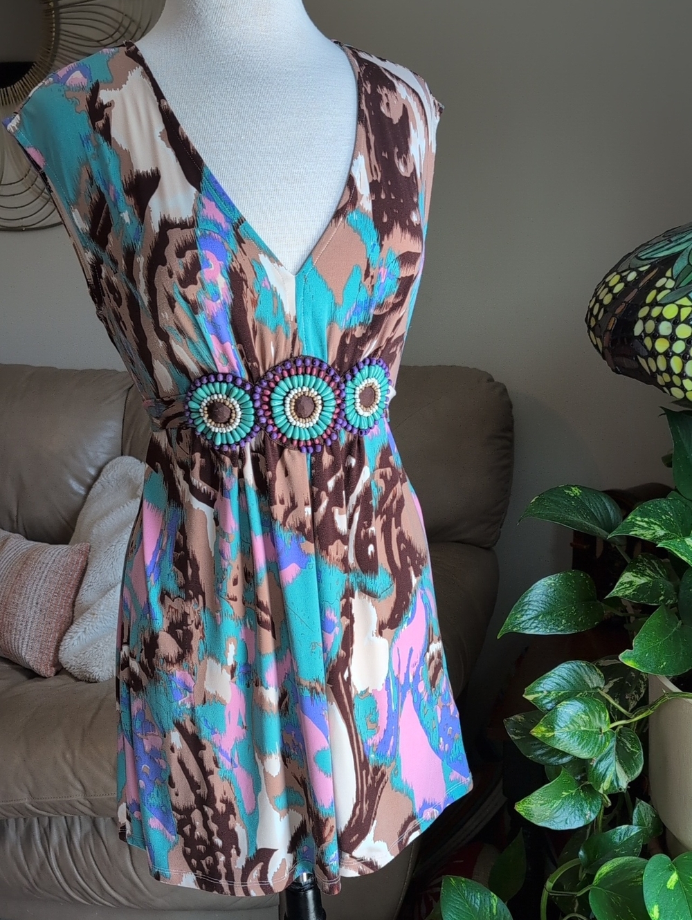 Y2K Mini Dress/ Long Blouses Top Large, Fits Small-large Depending On Look